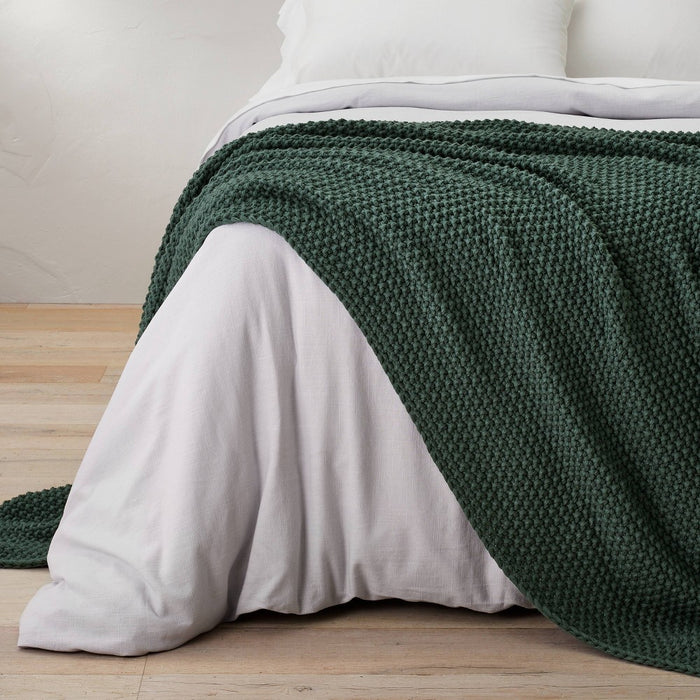 King Knit Blanket Dark Teal - Casaluna