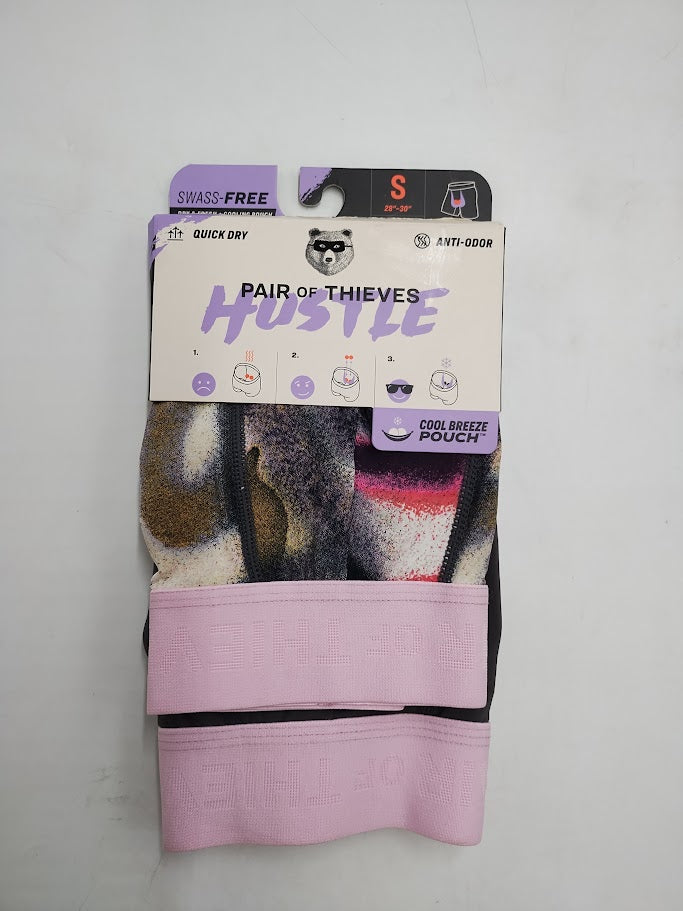 Pair of Thieves Men's Hustle Tie-Dye Boxer Briefs 2pk Pink/Gray S