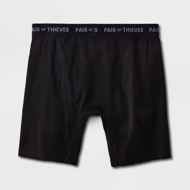 Pair of Thieves Men's Lines & Dots Super Soft Boxer Briefs 2pk - Black/Gray L