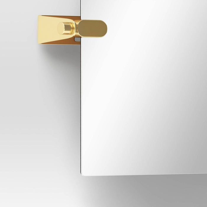 20" x 30" Frameless Rectangular Pivot Mirror Brass - Threshold