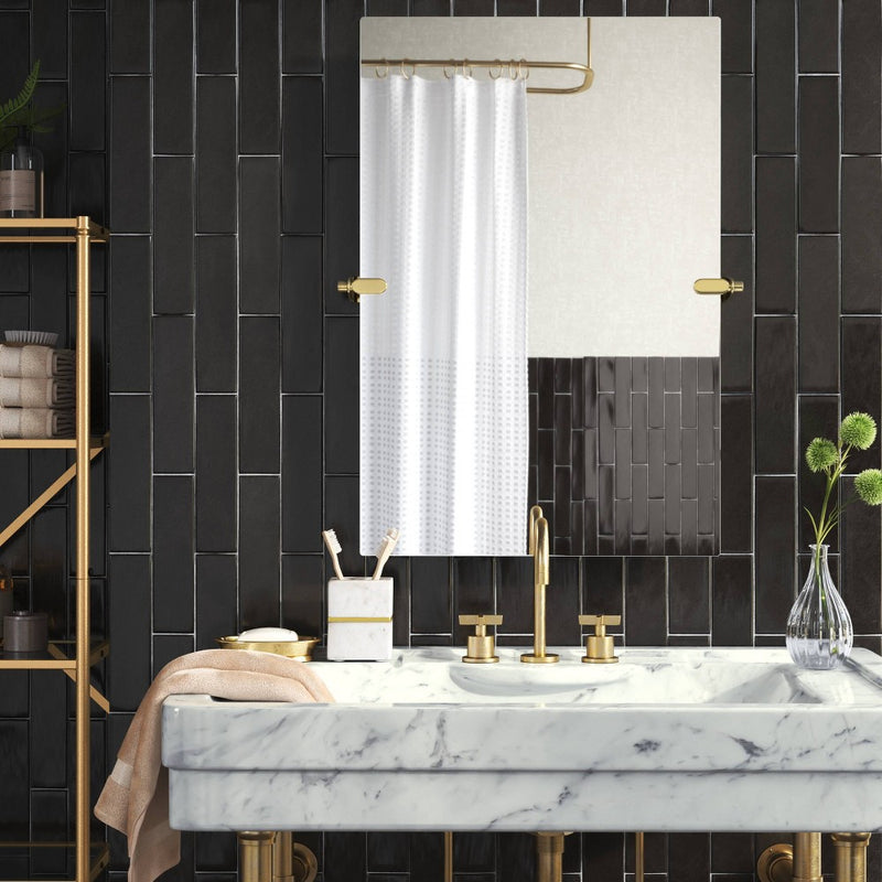 20" x 30" Frameless Rectangular Pivot Mirror Brass - Threshold (LOCAL PICKUP ONLY)