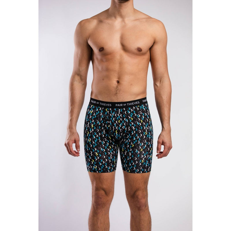 Pair of Thieves Men's Super Soft Long Boxer Briefs 2pk - Navy/White/Lime Moon S