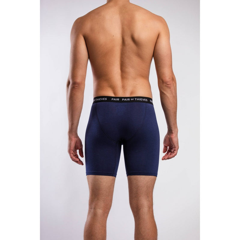 Pair of Thieves Men's Super Soft Long Boxer Briefs 2pk - Navy/White/Lime Moon S