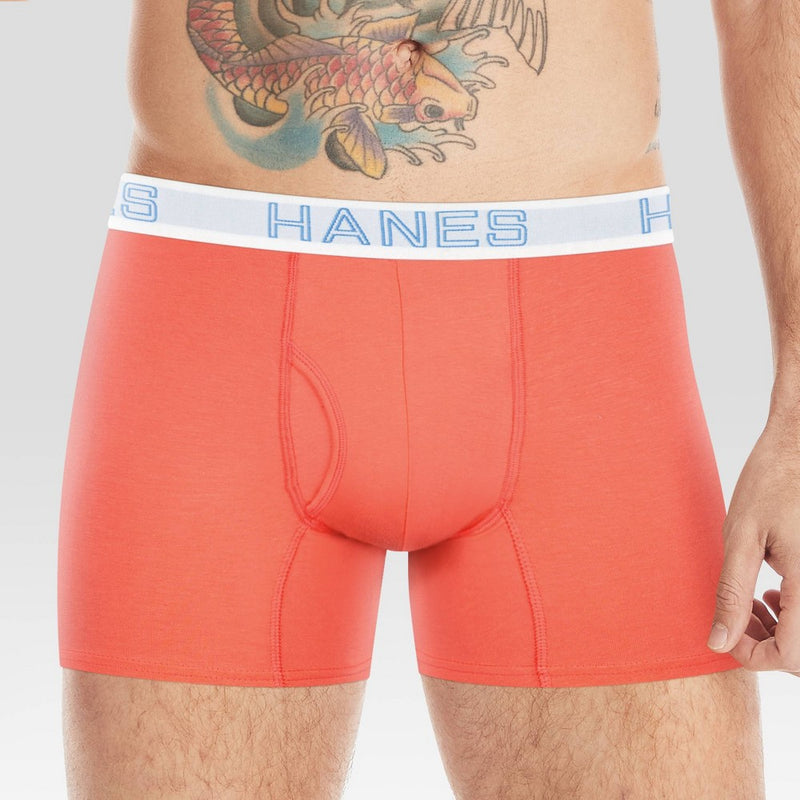 Hanes Originals Premium Men's Cotton Modal Stretch Comfort Flex Fit Trunks - Orange M