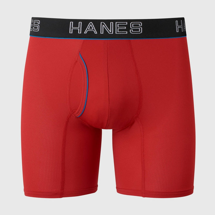 Hanes Originals Premium Men's Lightweight Mesh Comfort Flex Fit Boxer Briefs - Red L