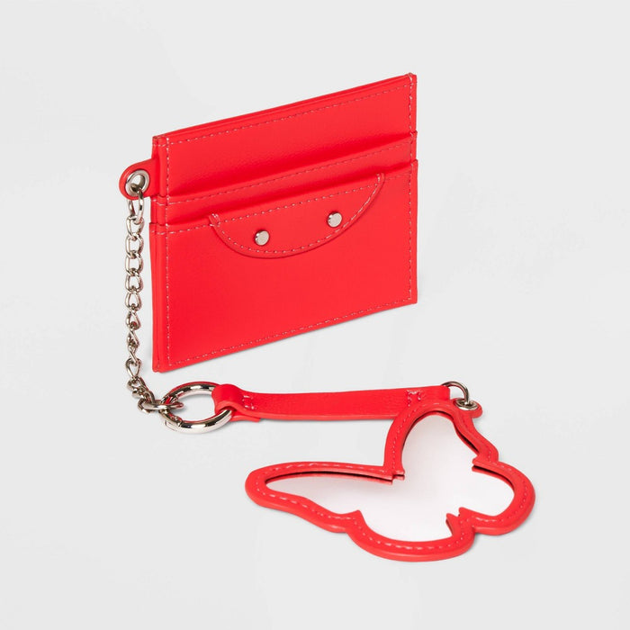 Card Case and Key Rings Keychain - Wild Fable Pink