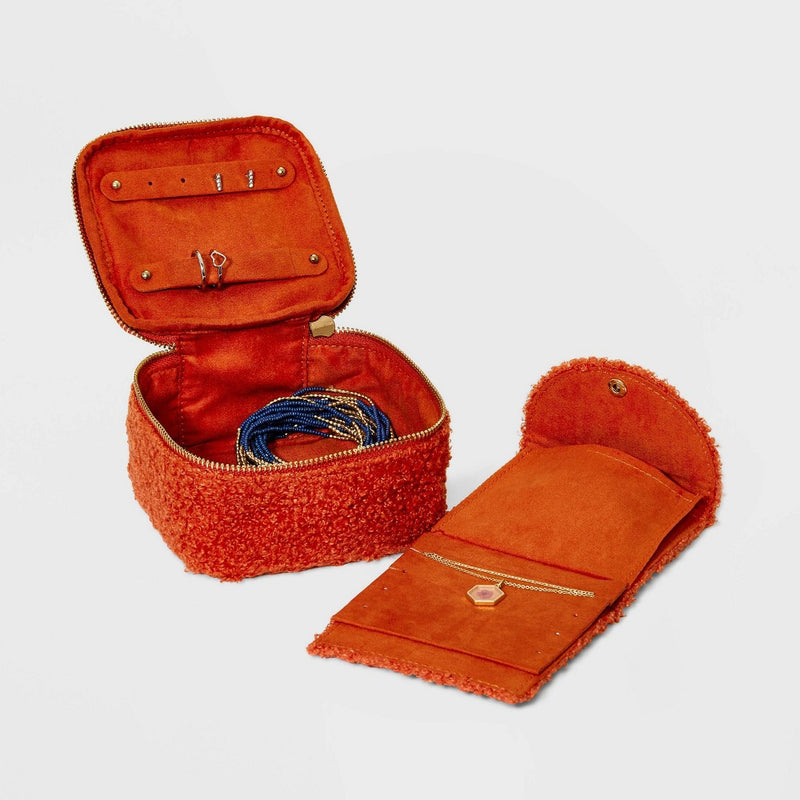 Cube Zippered Jewelry Organizer - A New Day Dark Orange