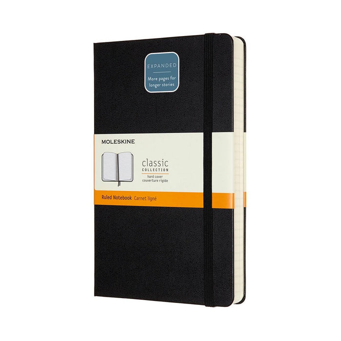 Moleskine Expanded Ruled Journal 5"x 8" Black Hardcover