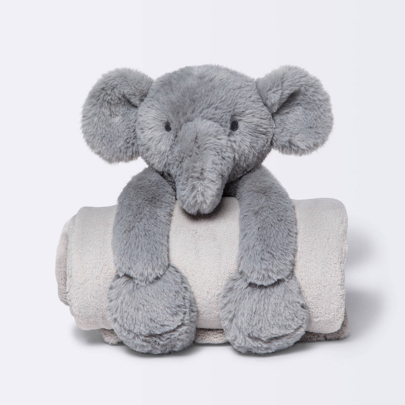 Plush Blanket with Soft Toy - Cloud Island Gray Elephant