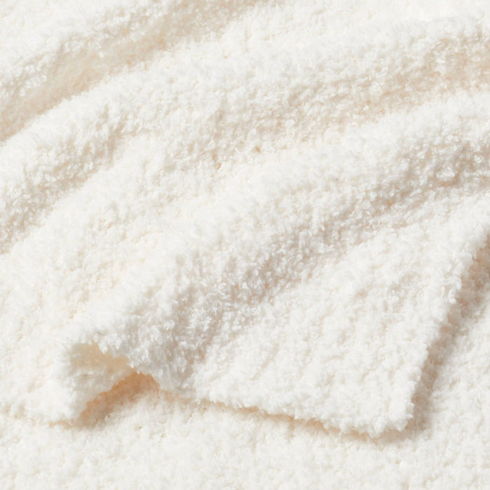 King Cozy Chenille Bed Blanket White - Threshold