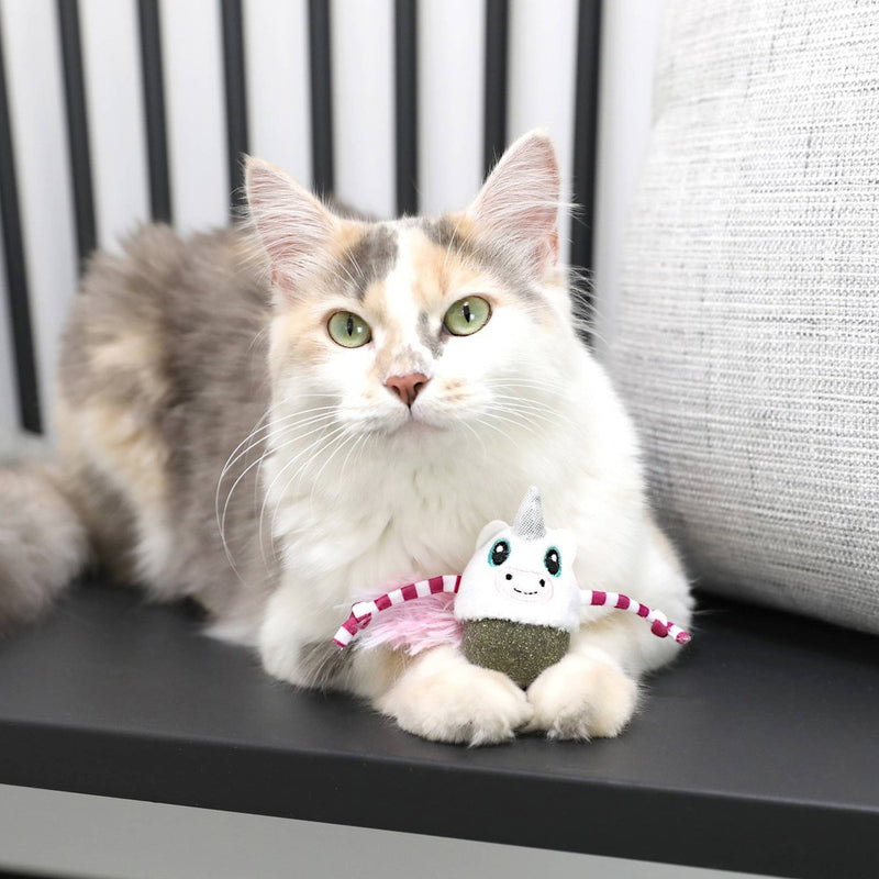 Quirky Kitty Unicorn Nipper Compressed Catnip Bobble Cat Toy