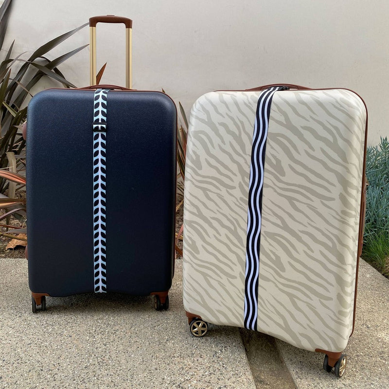 Path Luggage Strap - Blue/White/Black Stripe