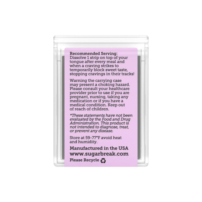 Sugarbreak Resist Kids Vegan Strip to Curb Sugar Cravings - Berry Mint - 20ct