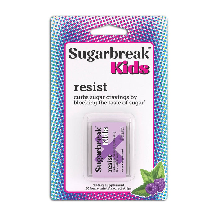 Sugarbreak Resist Kids Vegan Strip to Curb Sugar Cravings - Berry Mint - 20ct