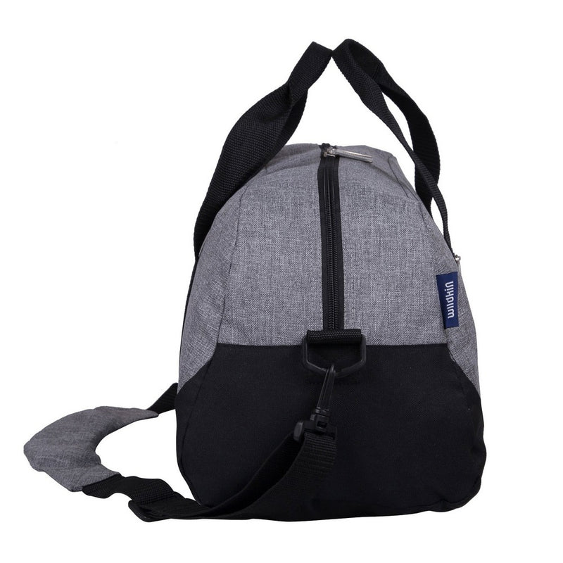 Wildkin Kids Overnighter Duffel Bags , Perfect for Sleepovers and Travel, Carry-On Size (Gray Tweed)