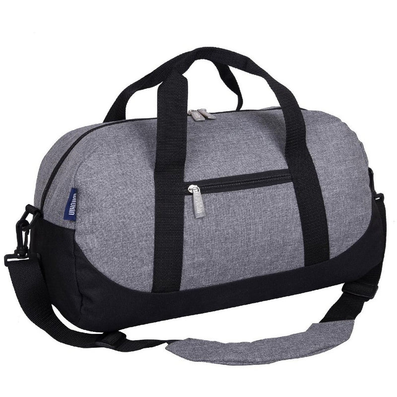 Wildkin Kids Overnighter Duffel Bags , Perfect for Sleepovers and Travel, Carry-On Size (Gray Tweed)