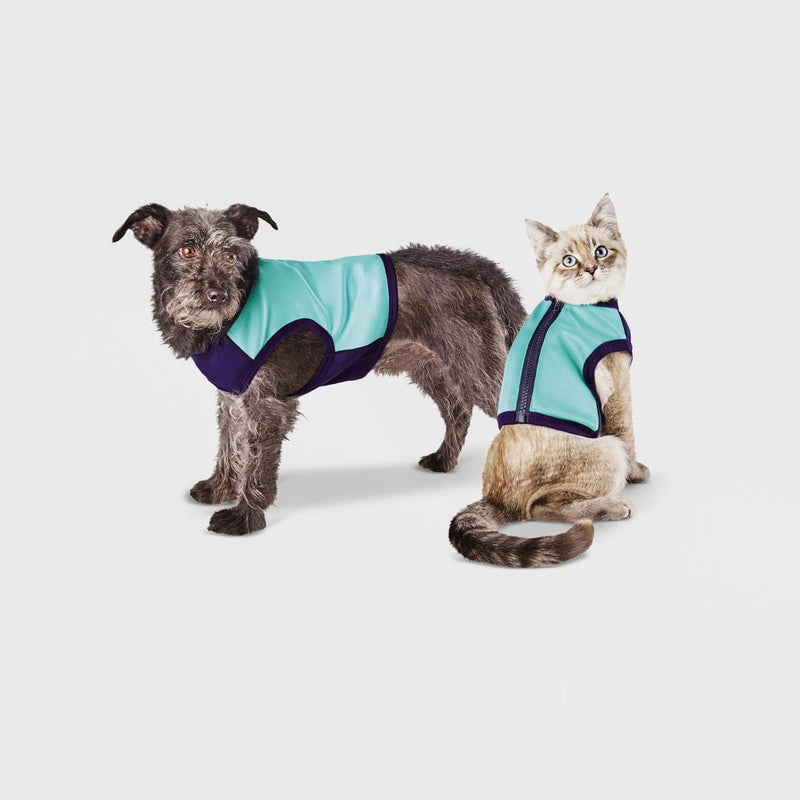 Spacer & Mesh with Zipper Centerback Cooling Dog and Cat Vest - Blue - S - Boots & Barkley