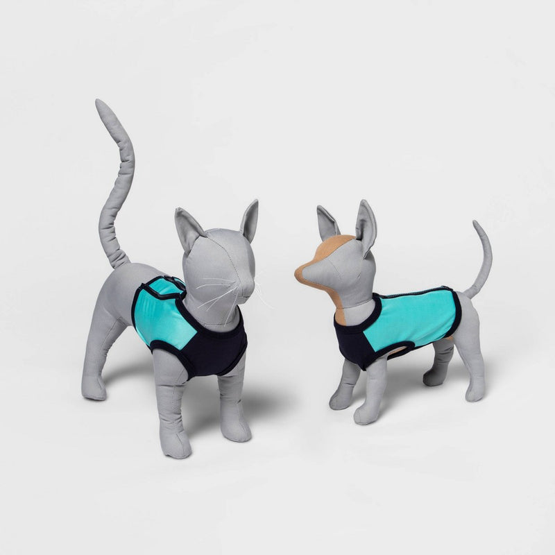 Spacer & Mesh with Zipper Centerback Cooling Dog and Cat Vest - Blue - S - Boots & Barkley