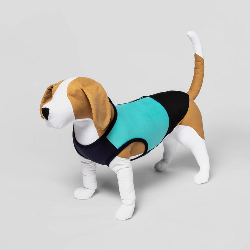 Spacer & Mesh with Zipper Centerback Cooling Dog Vest - Blue - L - Boots & Barkley