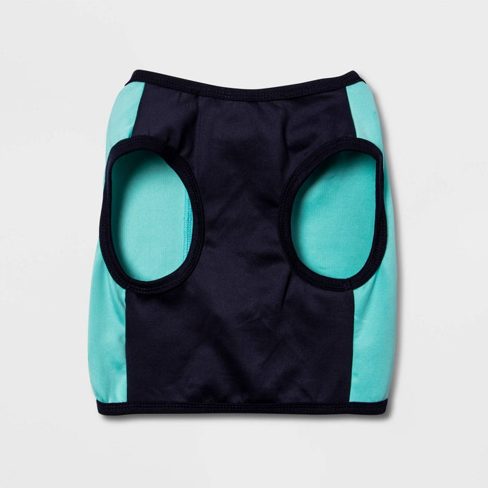 Spacer & Mesh with Zipper Centerback Cooling Dog Vest - Blue - L - Boots & Barkley