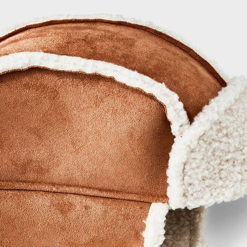 Men's Suede Faux Shearling Trapper Hat - Goodfellow & Co Tan