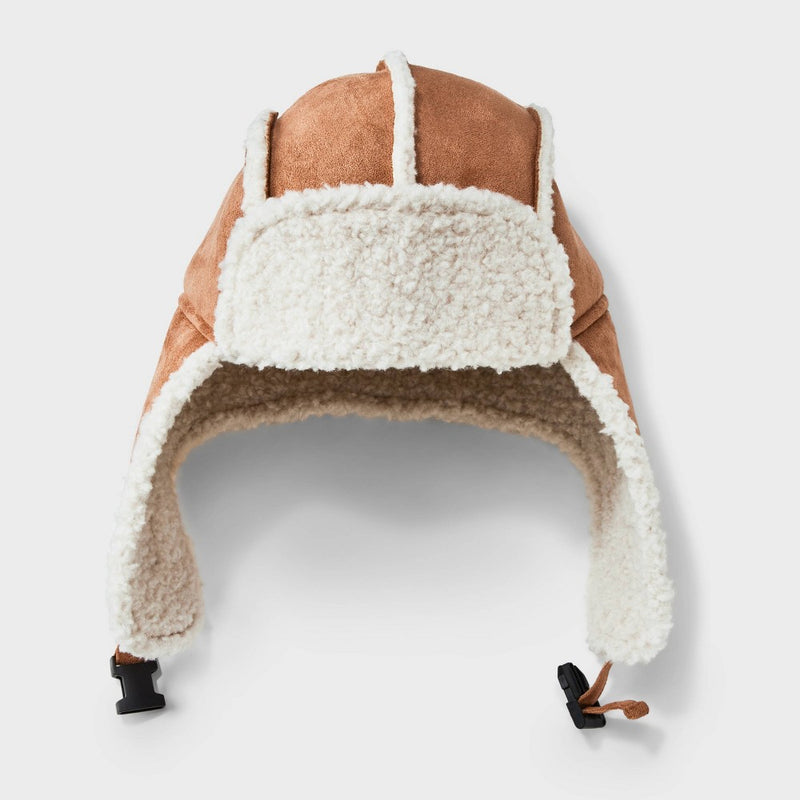 Men's Suede Faux Shearling Trapper Hat - Goodfellow & Co Tan
