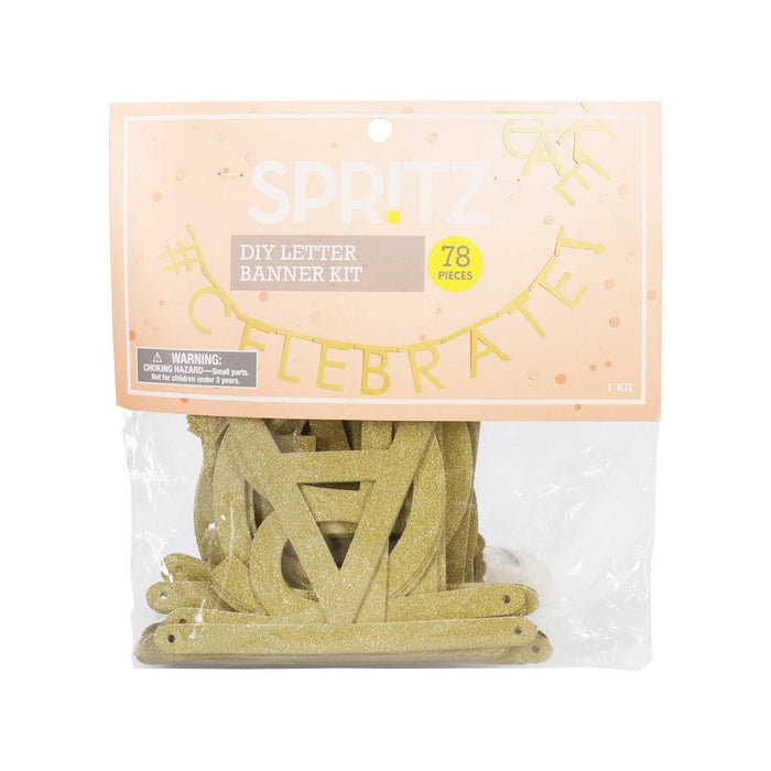 Create Your Own Gold Faux Glitter Banner - Spritz