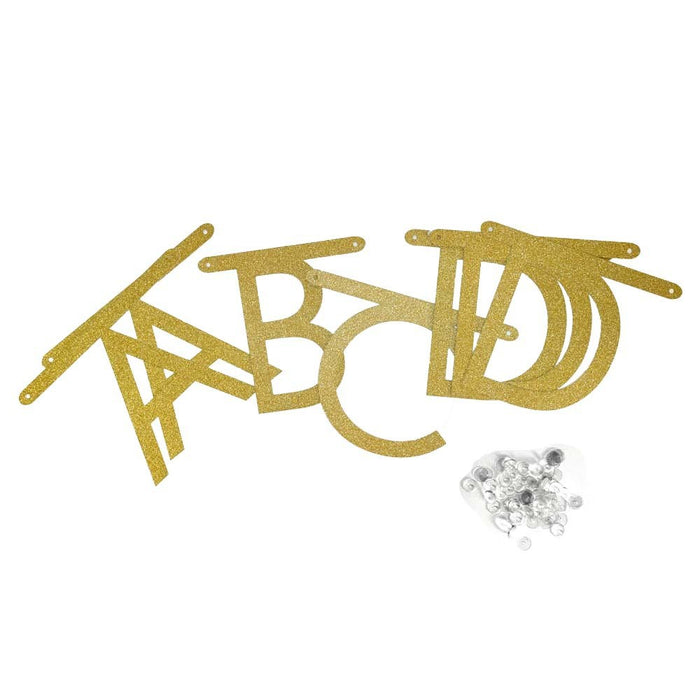 Create Your Own Gold Faux Glitter Banner - Spritz