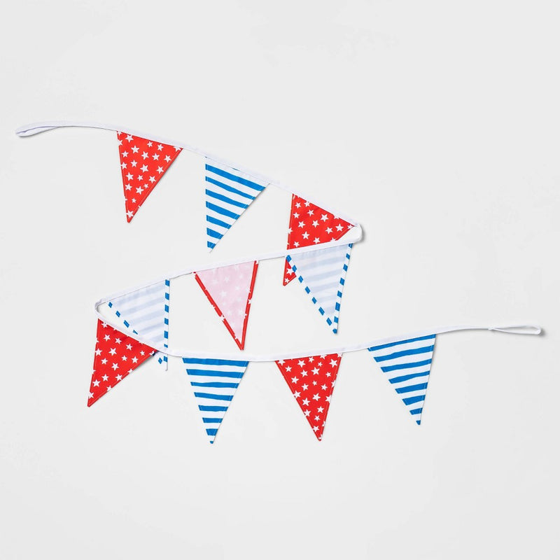 Garland Pennant Flags Red/White/Blue - Sun Squad