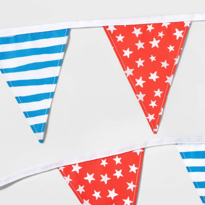 Garland Pennant Flags Red/White/Blue - Sun Squad
