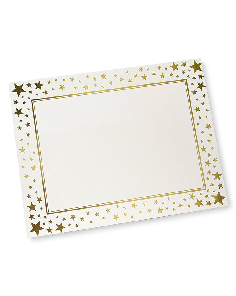 Gartner Studios Gold Star Foil Certificate Paper, 80Lb 8.5” X 11”, 15 Count