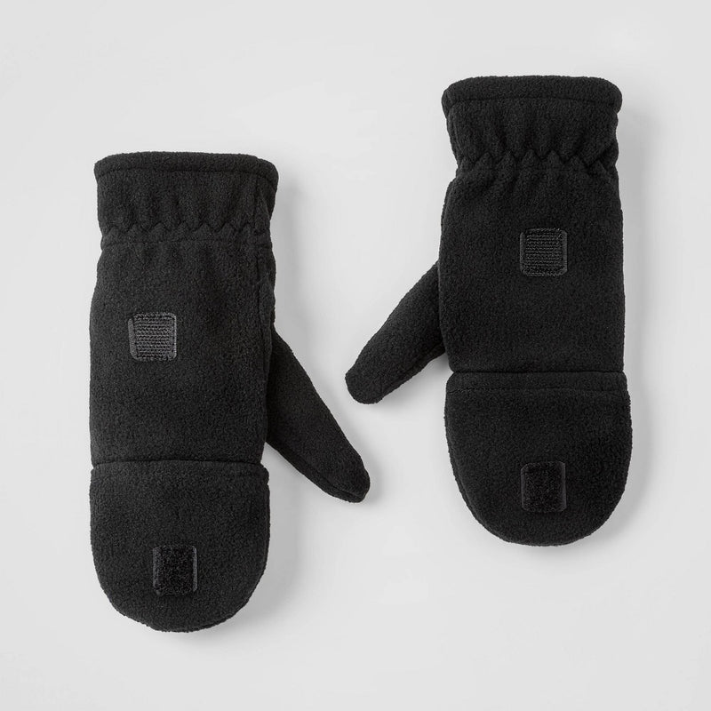 Boys' Fleece Gloves - Cat & Jack Black 8-16