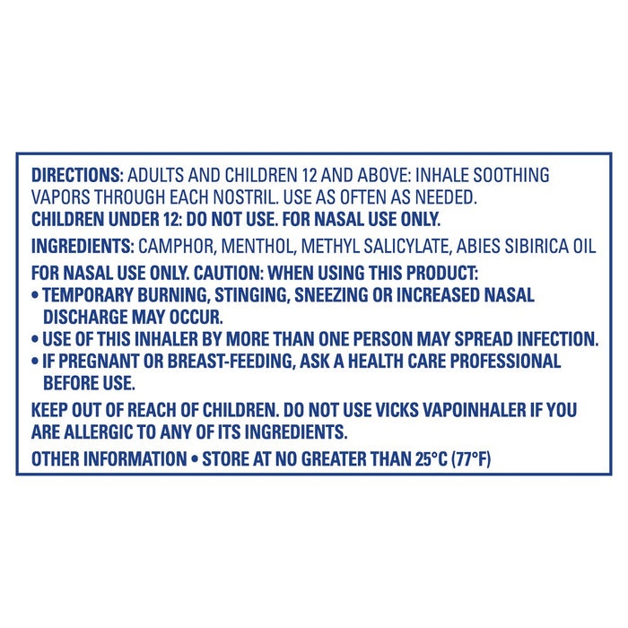 Vicks VapoInhaler Non-Medicated Portable Nasal Inhaler - 2ct