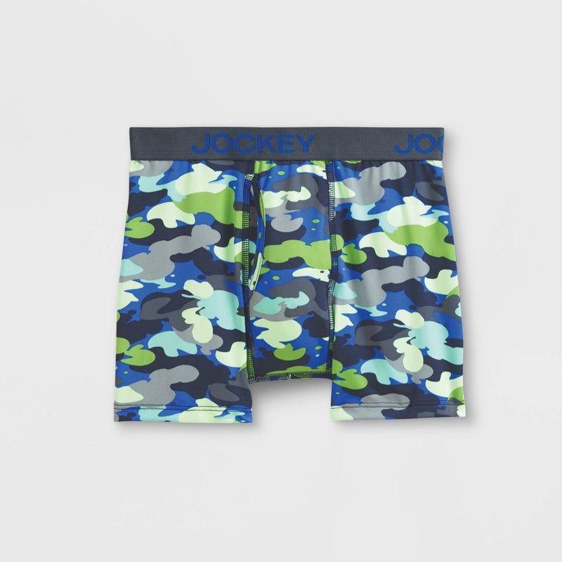 Jockey Generation Boys' 3pk Microfiber Boxer Briefs - Blue/Gray/Green S