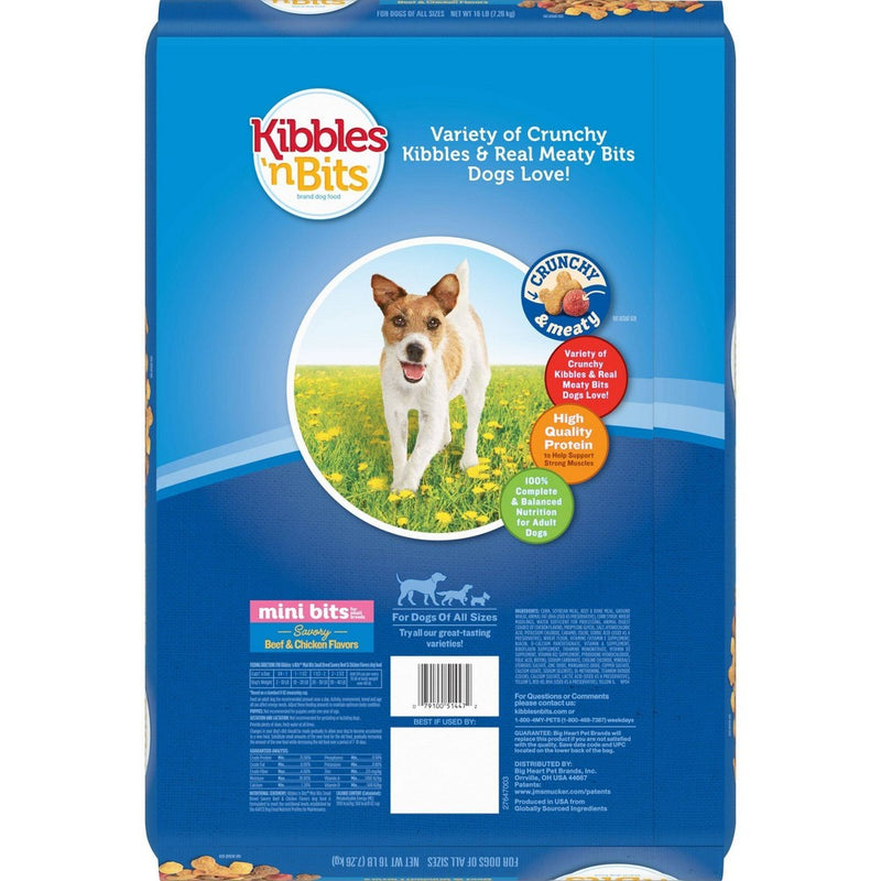 Kibbles 'n Bits Mini Bits Savory Beef & Chicken Flavors Small Breed Complete & Balanced Dry Dog Food - 16lbs (LOCAL PICKUP ONLY)