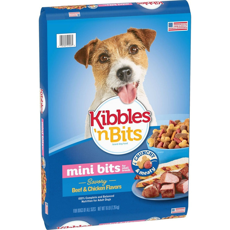 Kibbles 'n Bits Mini Bits Savory Beef & Chicken Flavors Small Breed Complete & Balanced Dry Dog Food - 16lbs (LOCAL PICKUP ONLY)