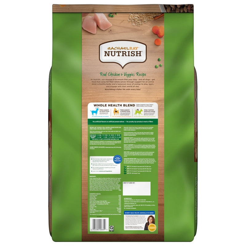 Rachael Ray Nutrish Real Chicken & Vegetable Recipe Super Premium Dry Dog Food - 28lbs (LOCAL PICKUP ONLY)