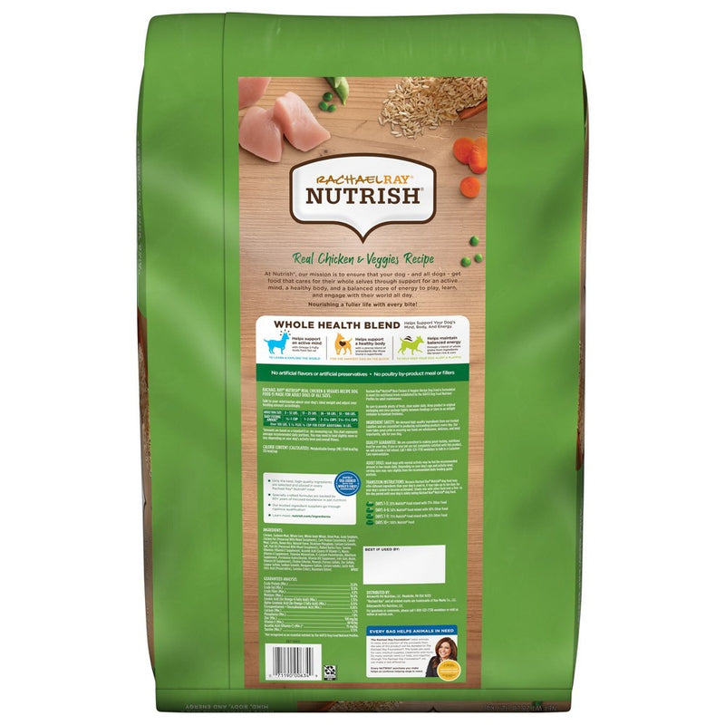 Rachael Ray Nutrish Real Chicken & Vegetable Recipe Super Premium Dry Dog Food - 28lbs (LOCAL PICKUP ONLY)