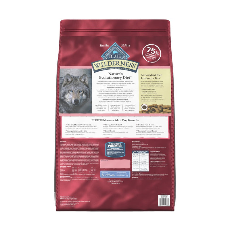 Blue Buffalo Wilderness High Protein Natural Adult Dry Dog Food plus Wholesome Grains, Salmon - 24lbs (LOCAL PICKUP ONLY)
