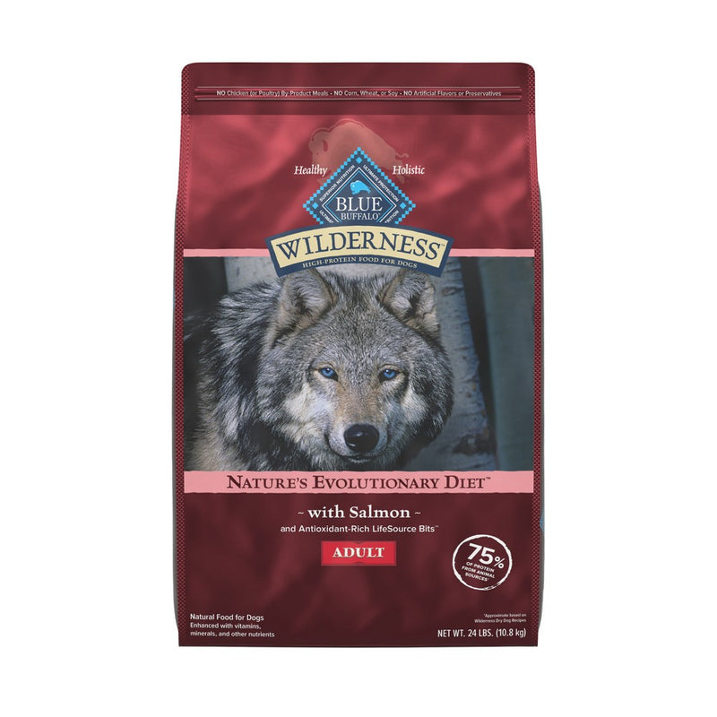 Blue Buffalo Wilderness High Protein Natural Adult Dry Dog Food plus Wholesome Grains, Salmon - 24lbs (LOCAL PICKUP ONLY)
