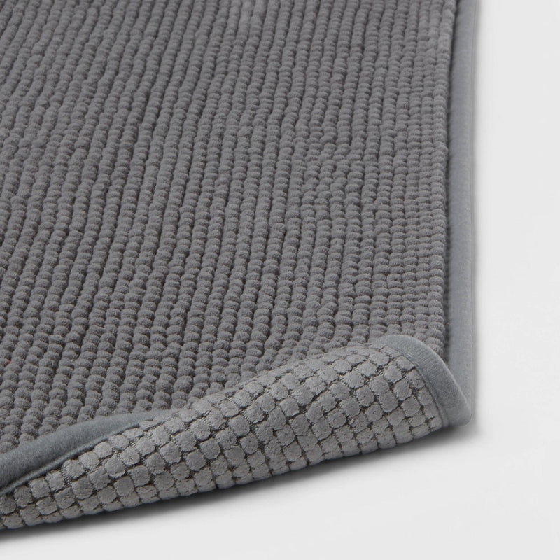 20"x58" Everyday Chenille Bath Runner Dark Gray - Room Essentials