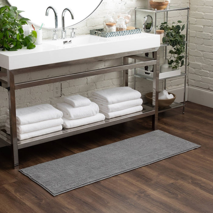 20"x58" Everyday Chenille Bath Runner Dark Gray - Room Essentials