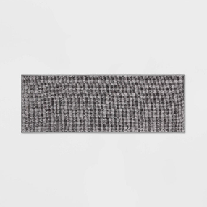 20"x58" Everyday Chenille Bath Runner Dark Gray - Room Essentials