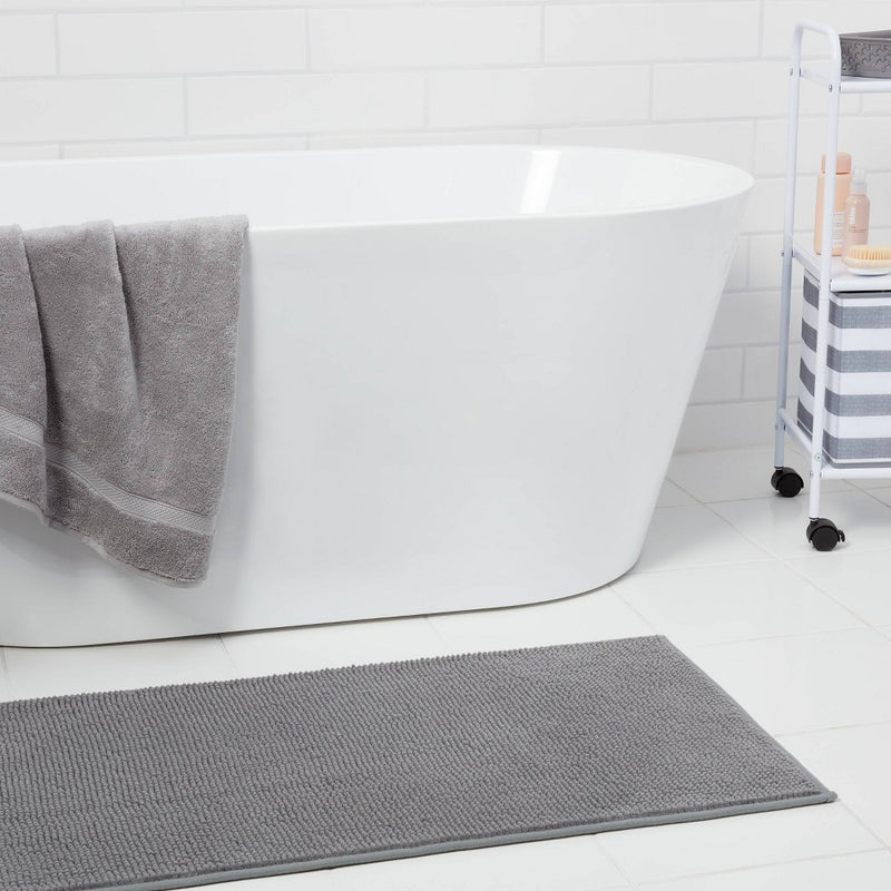 20"x58" Everyday Chenille Bath Runner Dark Gray - Room Essentials