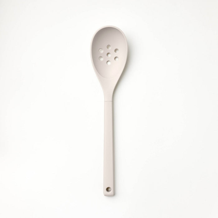 Soft Grip Nylon Slotted Spoon Gray - Figmint