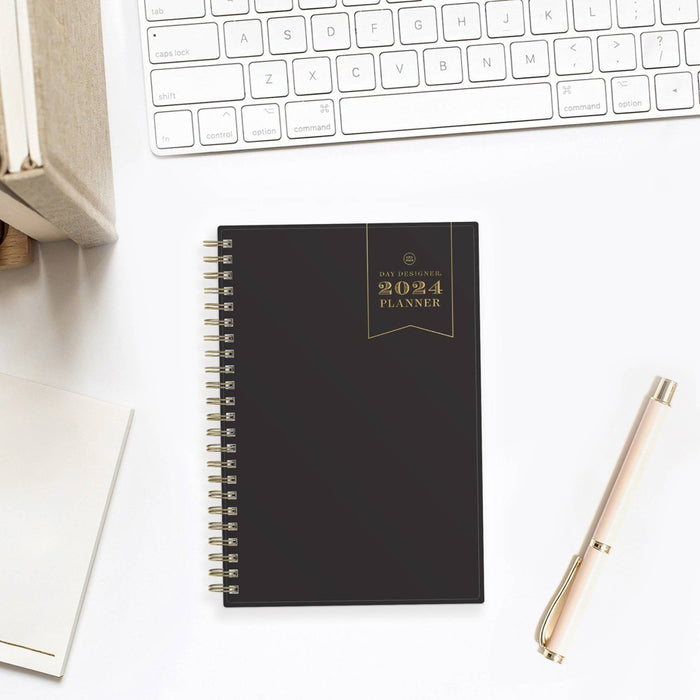 Day Designer 2024 Planner 5"x8" Weekly/Monthly Black
