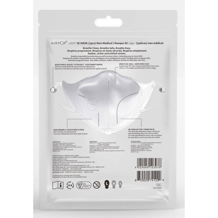 AirPop Light SE KN95 Facemask - Black