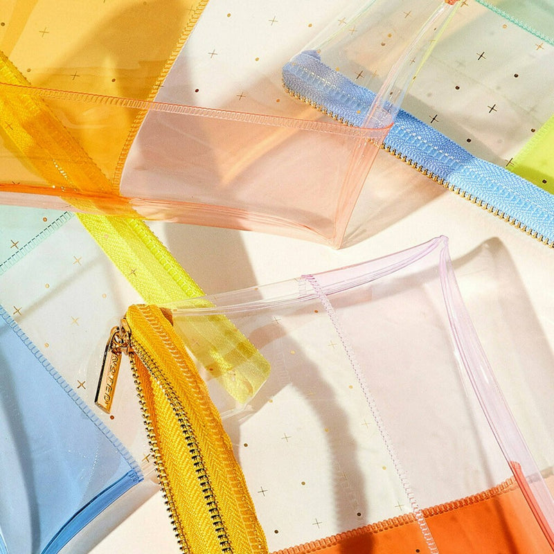 Post-it 1-Zipper Transparent Pencil Pouch Weave Yellow/Blue