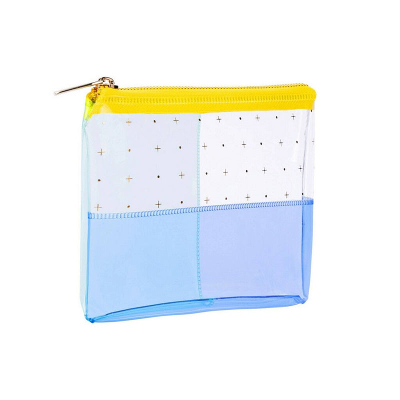 Post-it 1-Zipper Transparent Pencil Pouch Weave Yellow/Blue