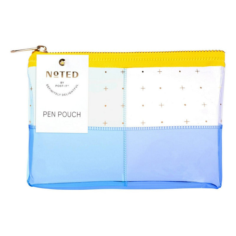 Post-it 1-Zipper Transparent Pencil Pouch Weave Yellow/Blue